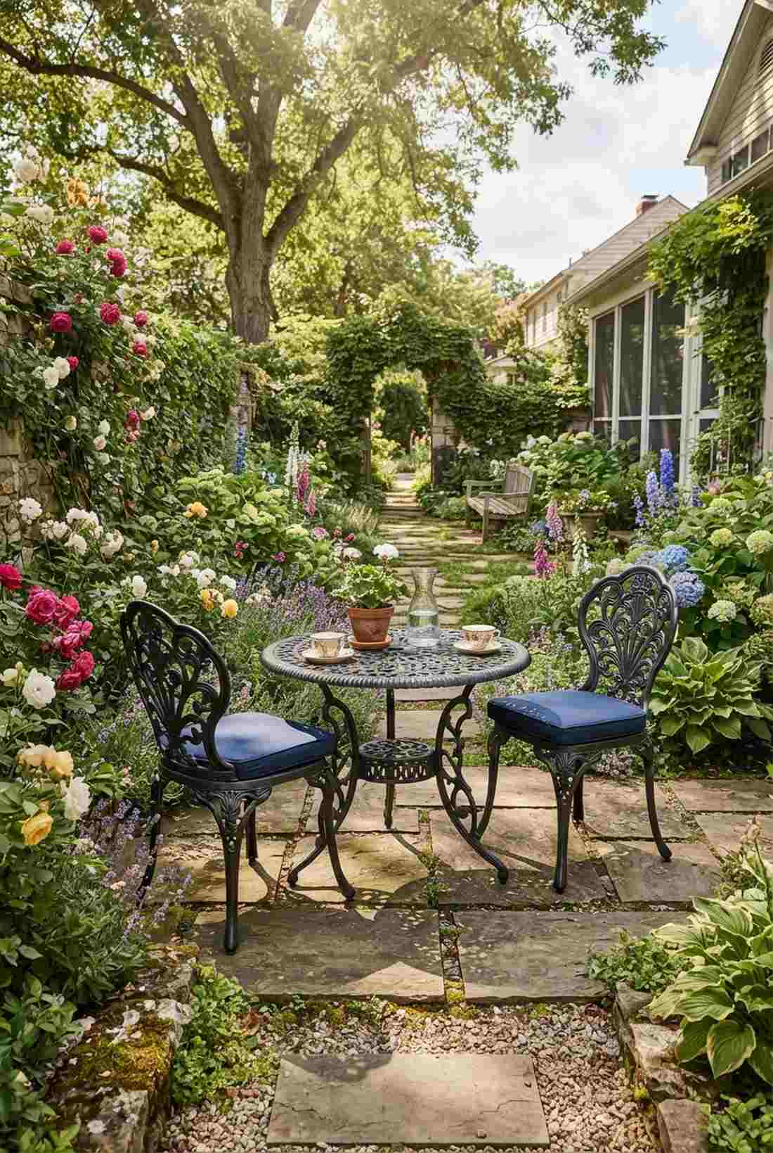 wrought iron traditional bistro set