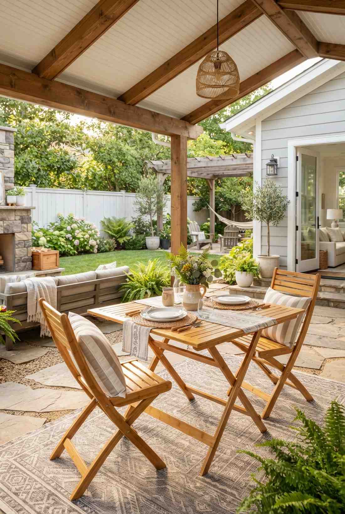 bamboo folding table and chairs