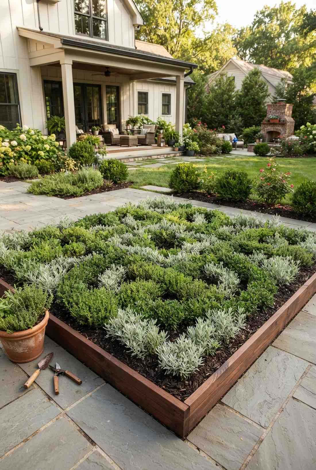 flowering herb knot gardens