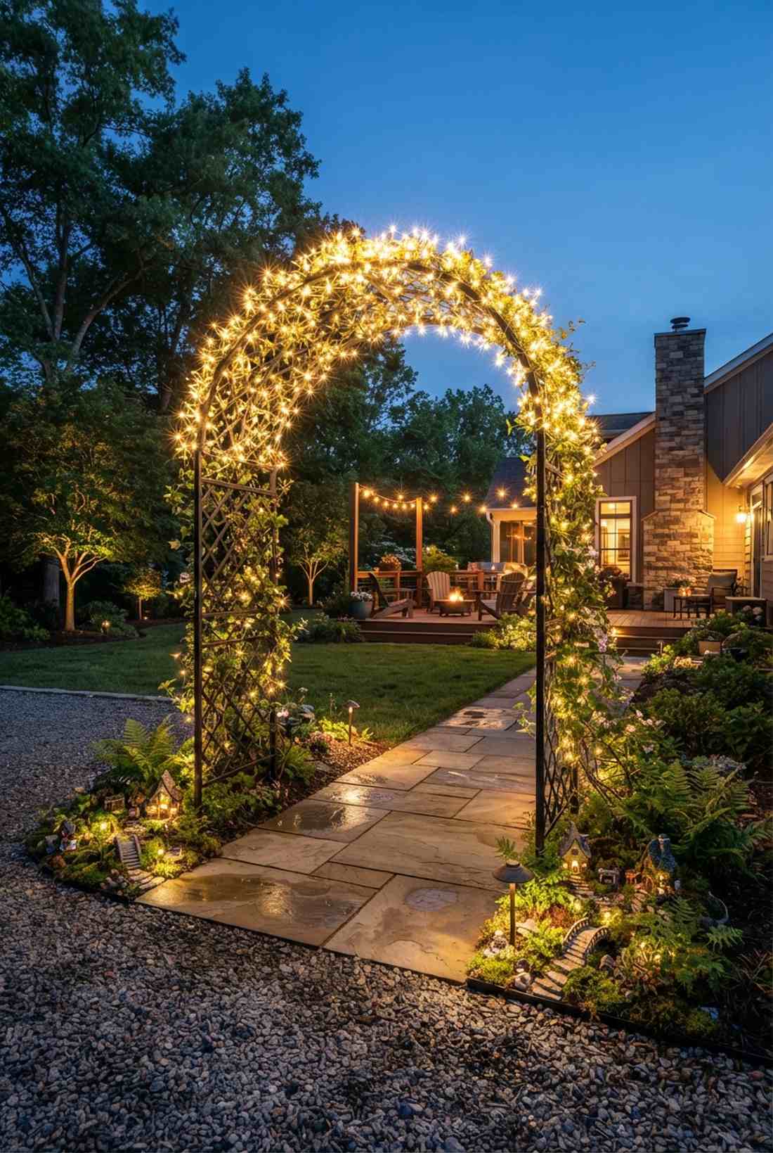 garden arch illuminated passage