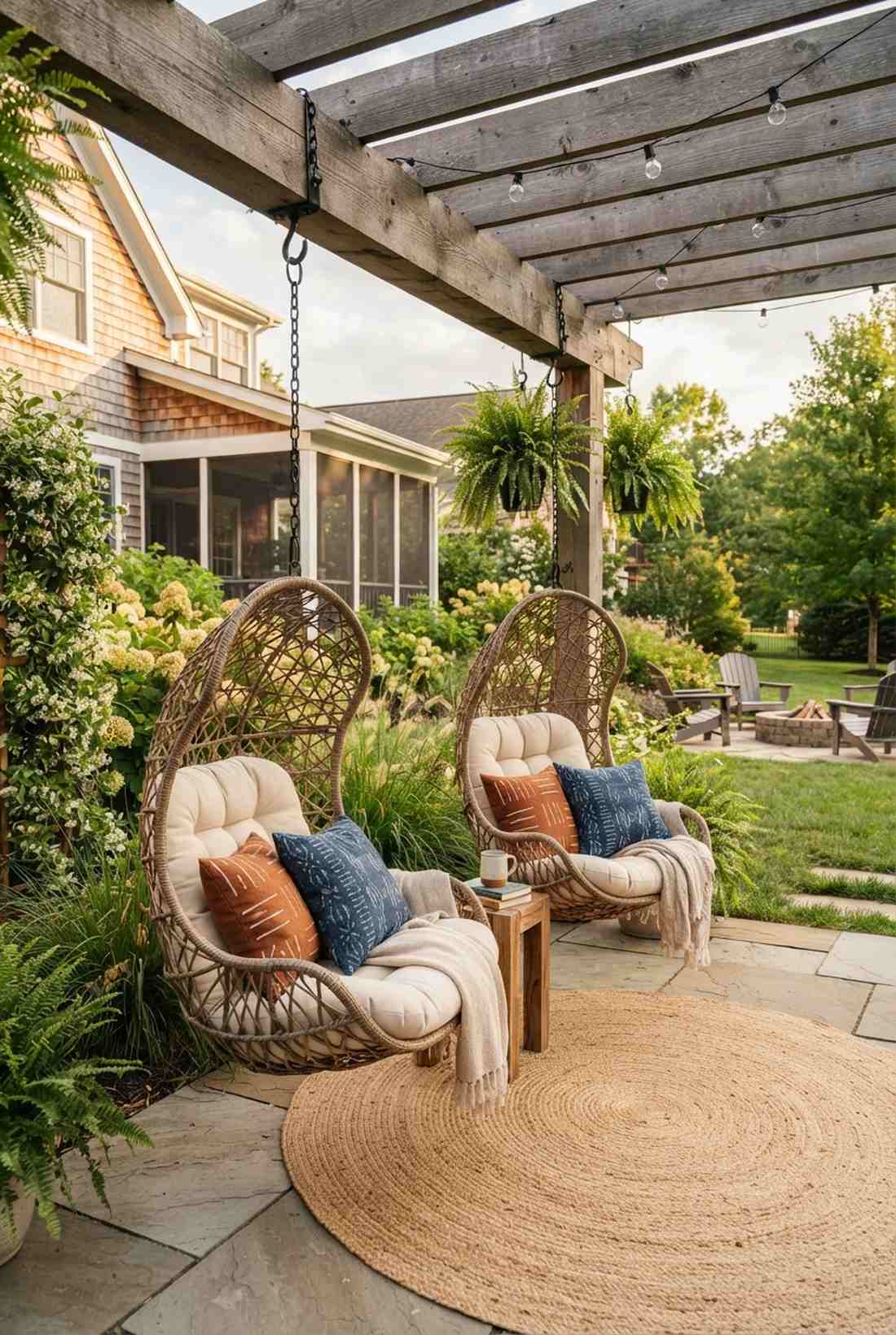 hanging chair cluster without floor furniture
