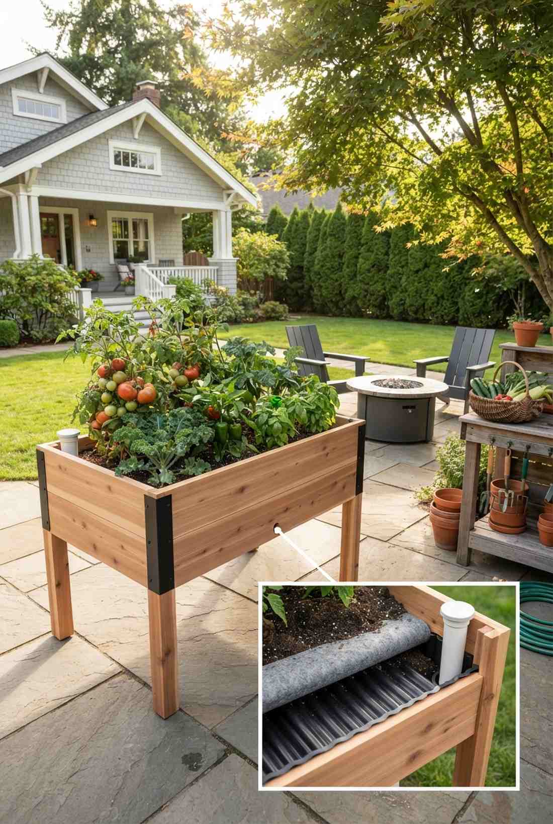 self watering elevated system