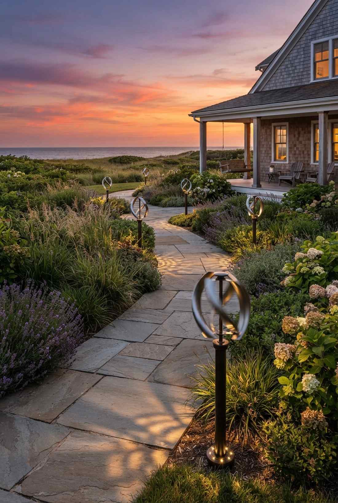 wind powered pathway lighting