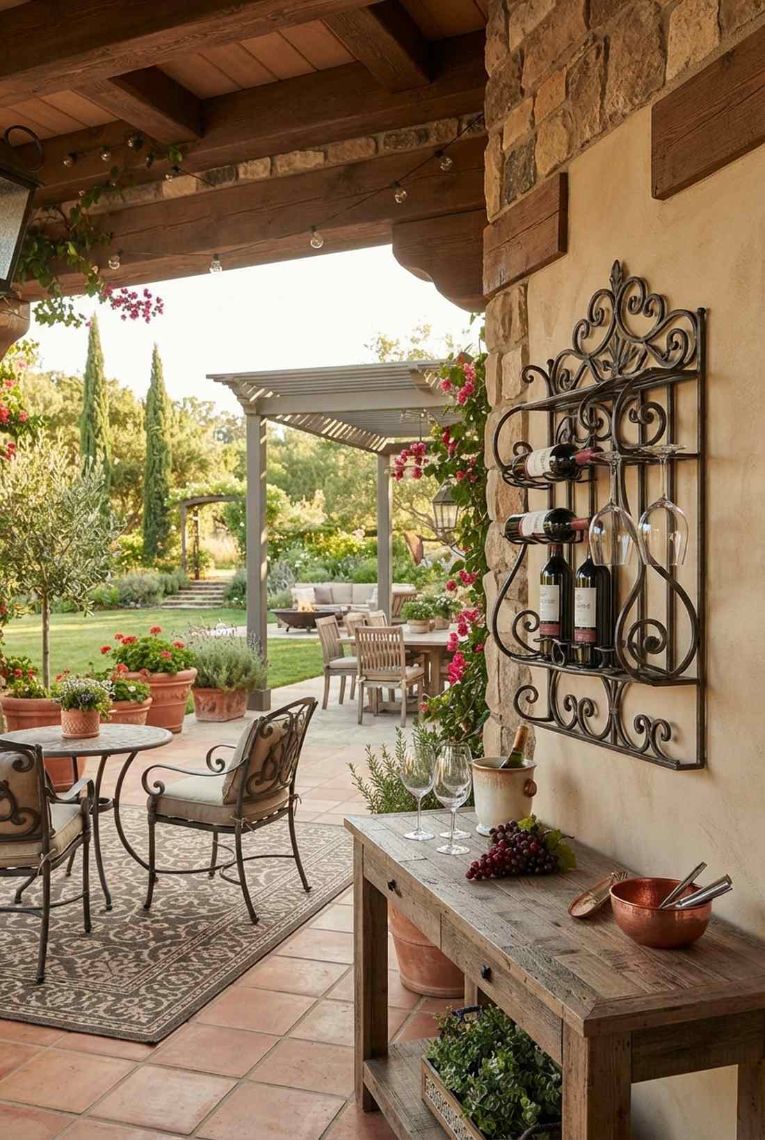 wine rack outdoor bar accessory