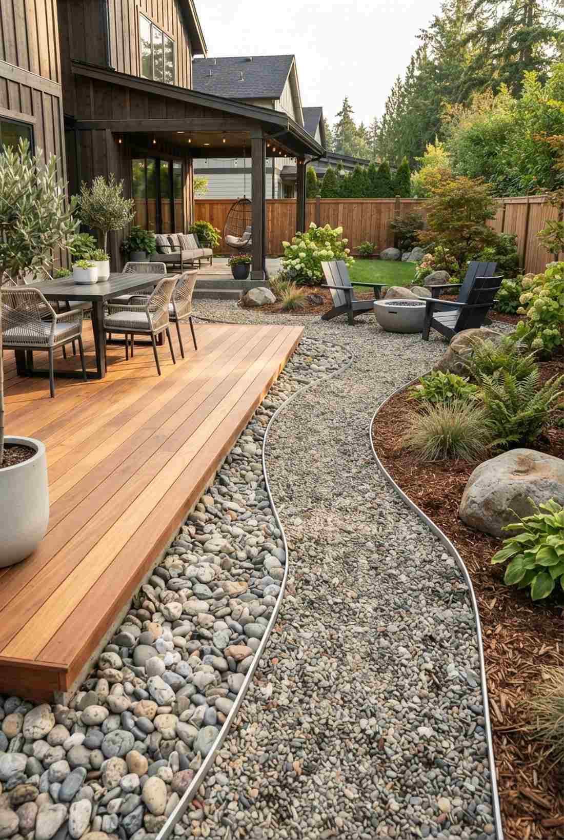 contrasting surface materials