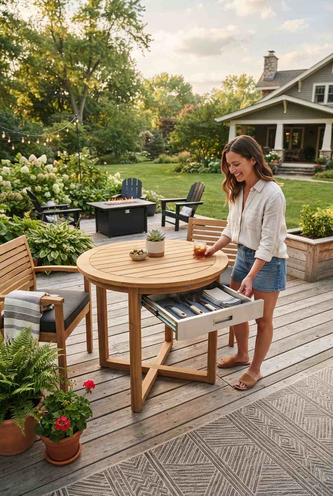 drawer base bistro table