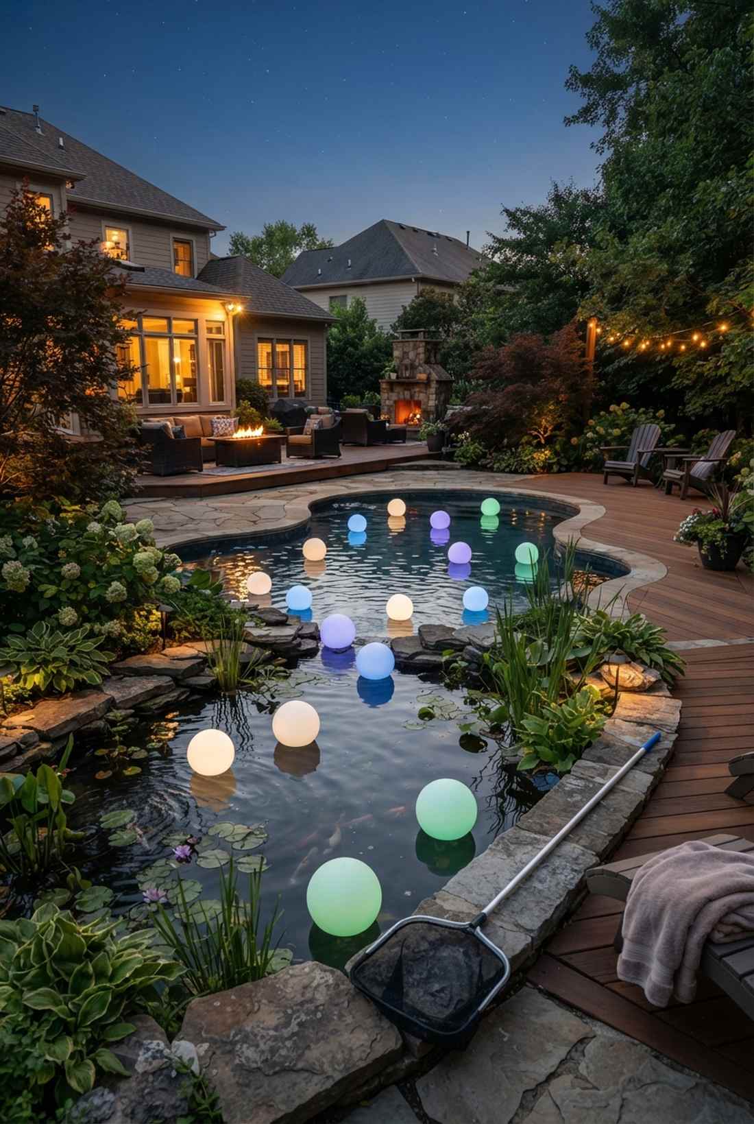 floating pond sphere lights