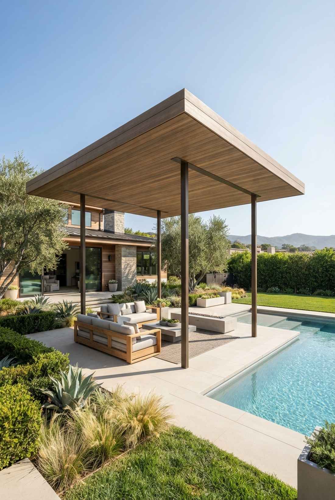 floating roof pergola design
