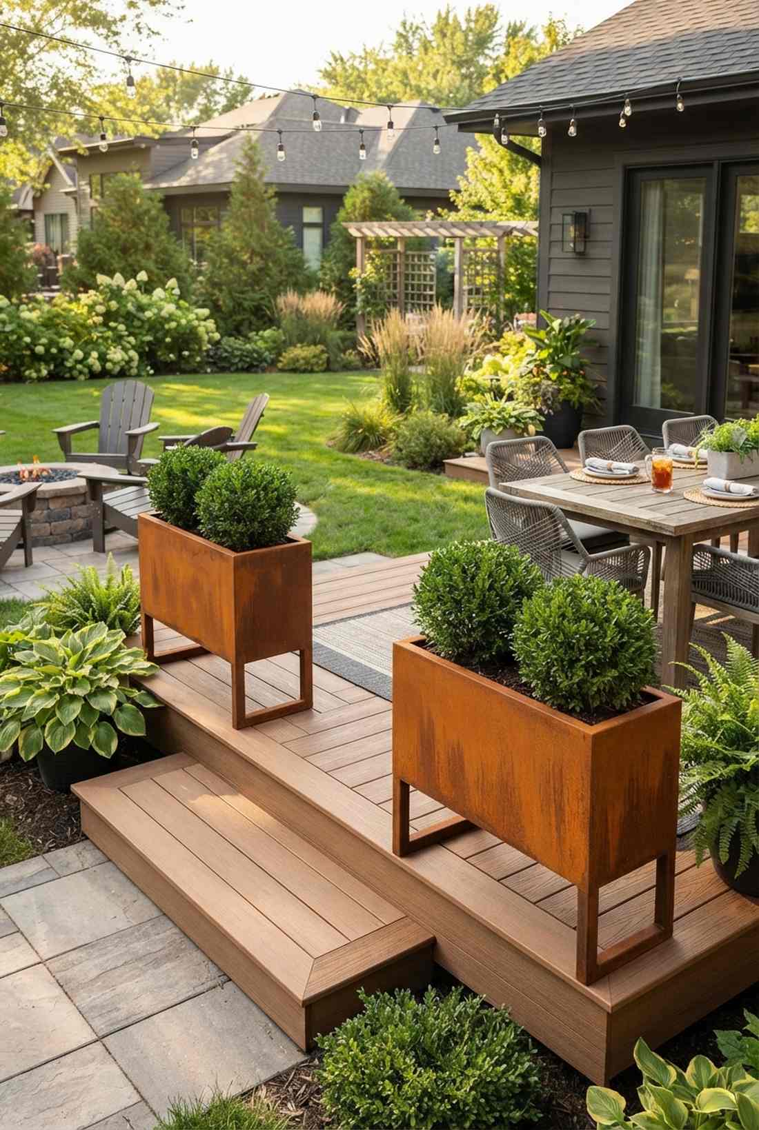 floating steel planters