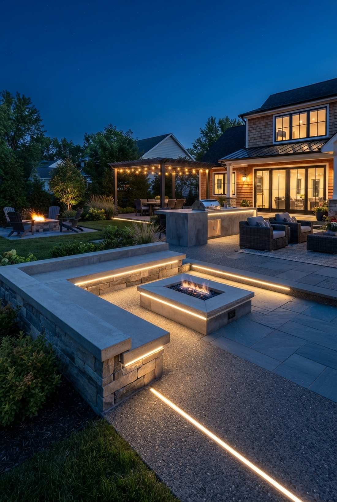 linear led hardscape lights