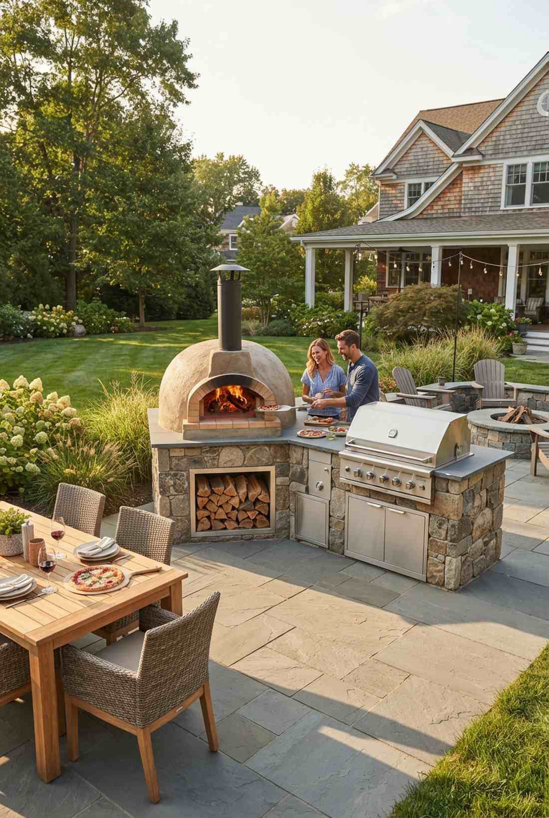pizza oven and grill dual station