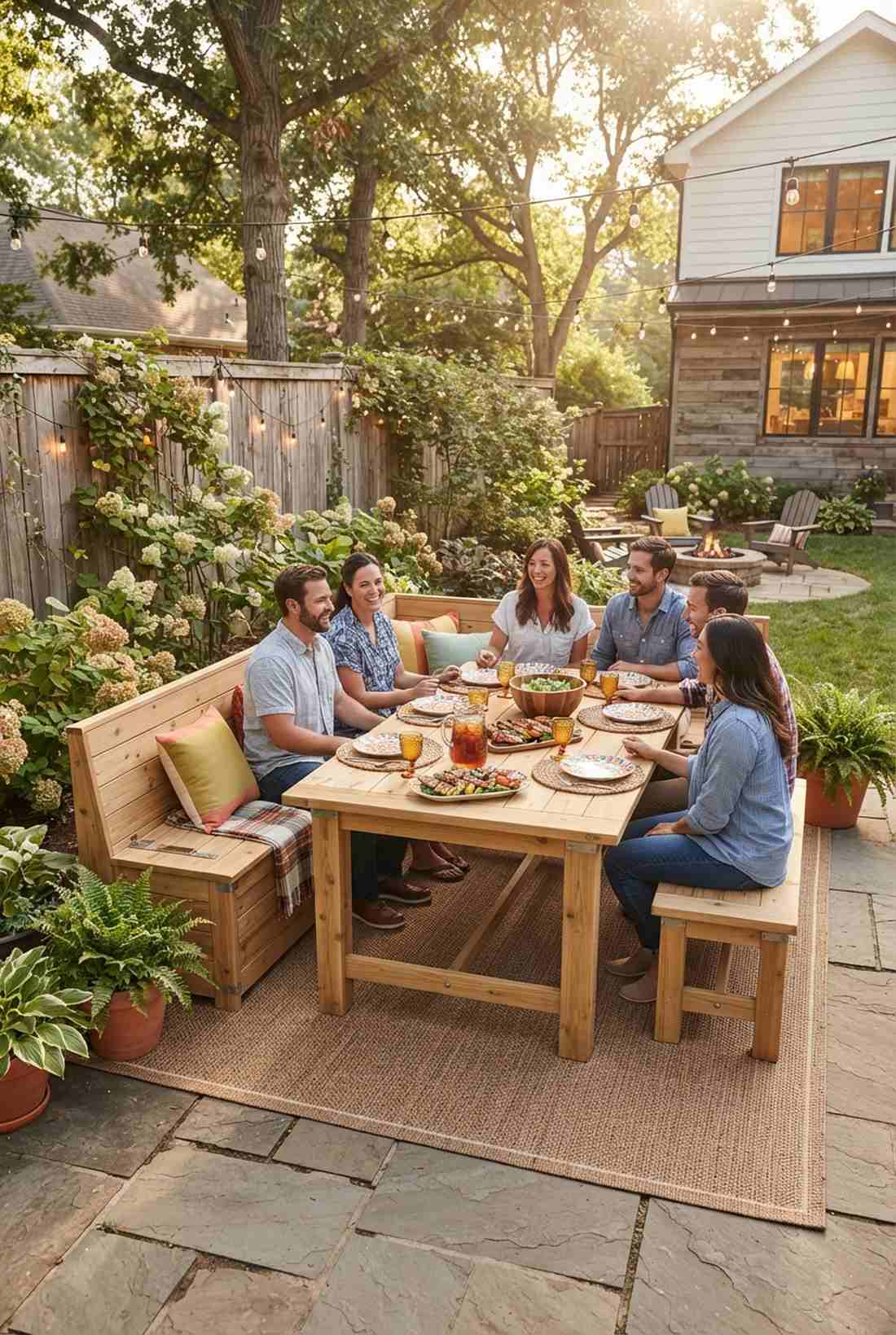 corner dining set with bench seating