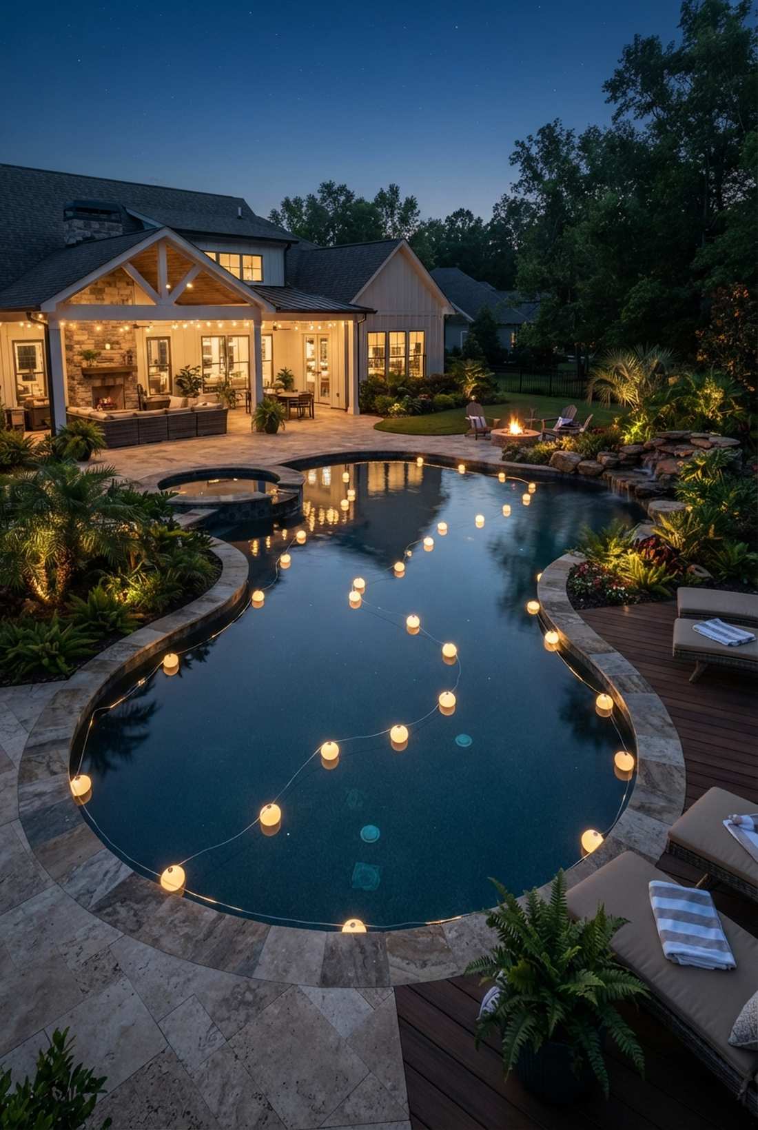 floating water feature lighting