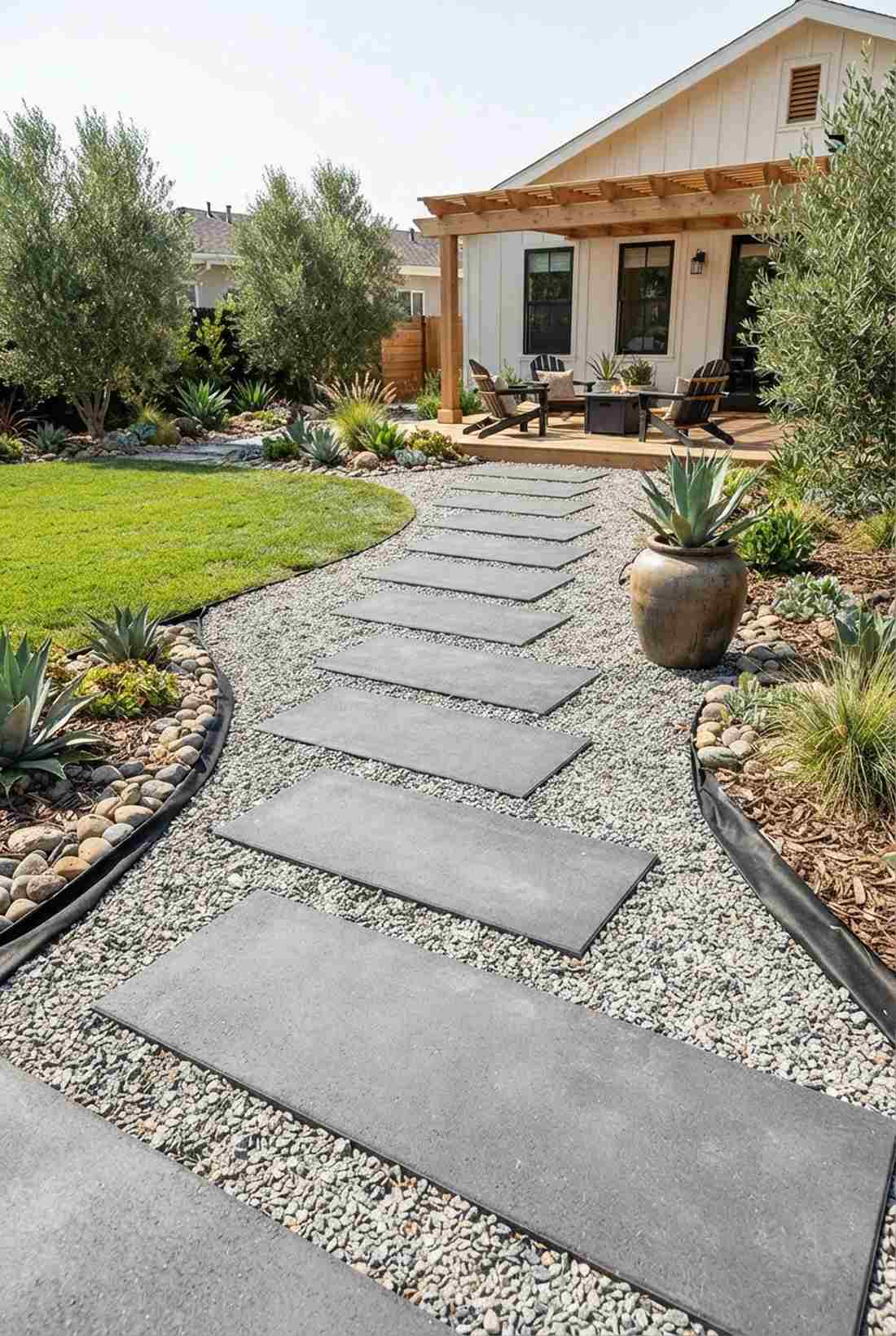 gravel and paver combination
