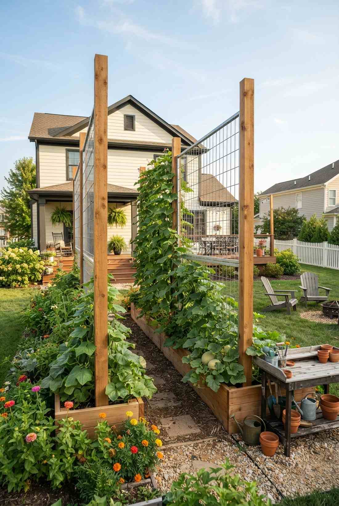 integrated trellis posts