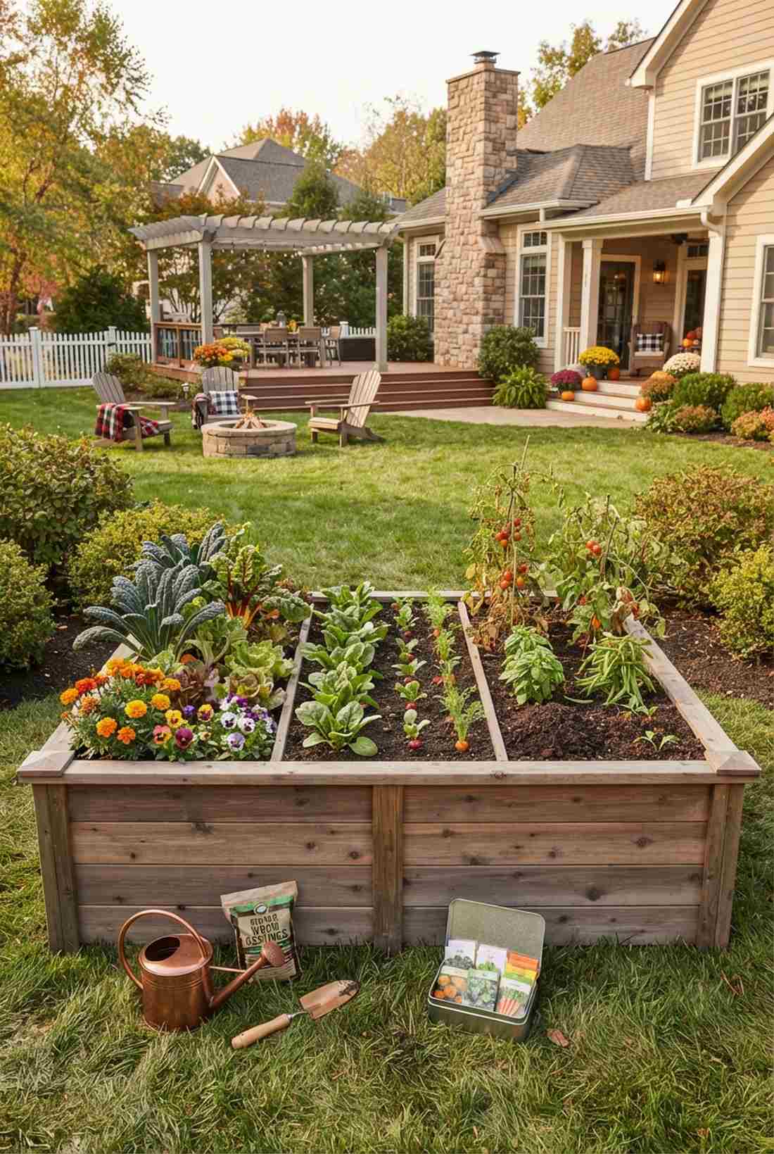 seasonal rotation bed for veg and blooms
