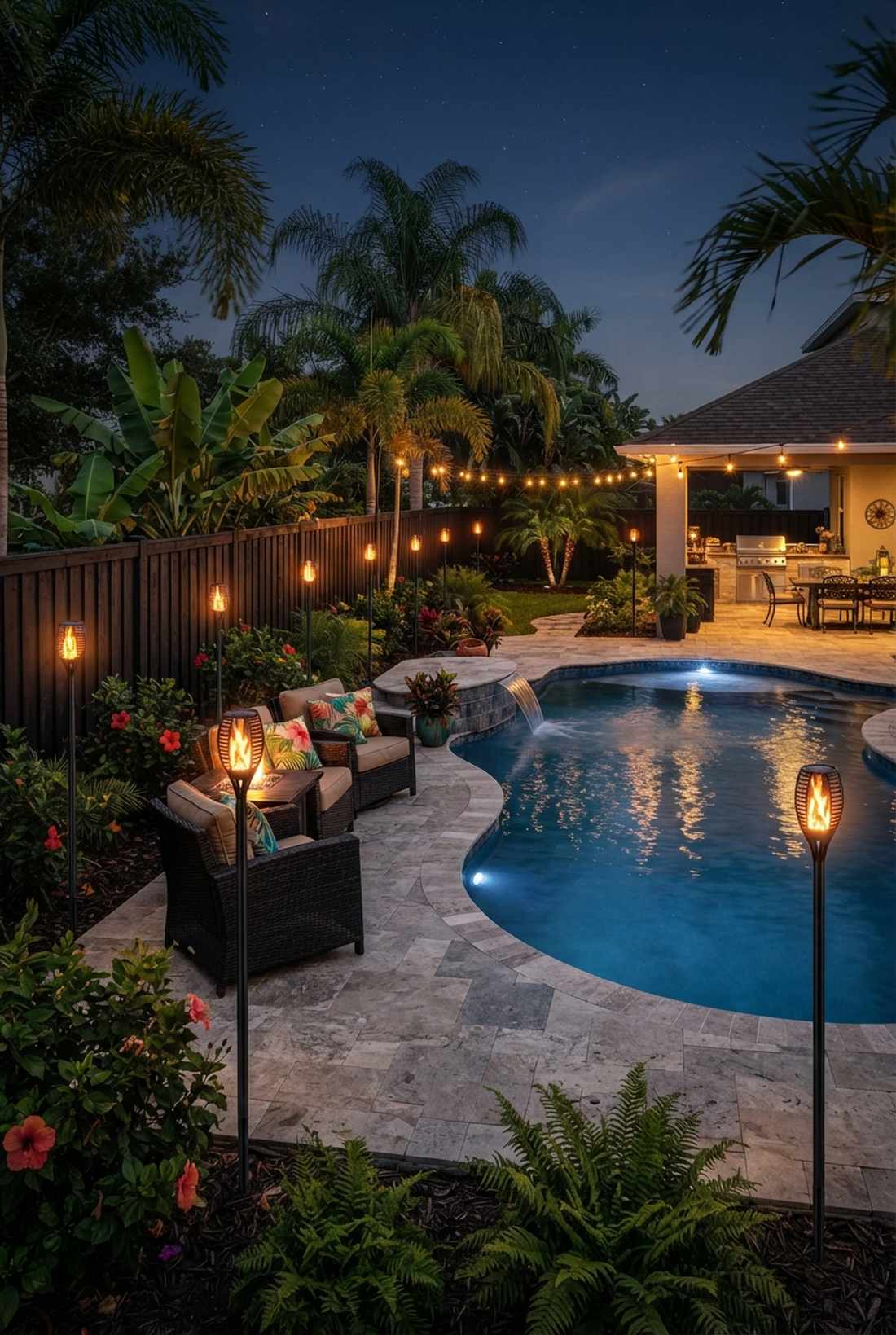 tiki torch perimeter lighting
