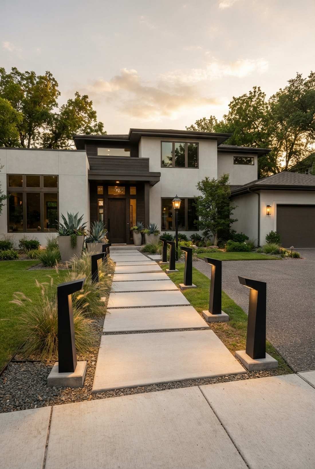 contemporary geometric bollards
