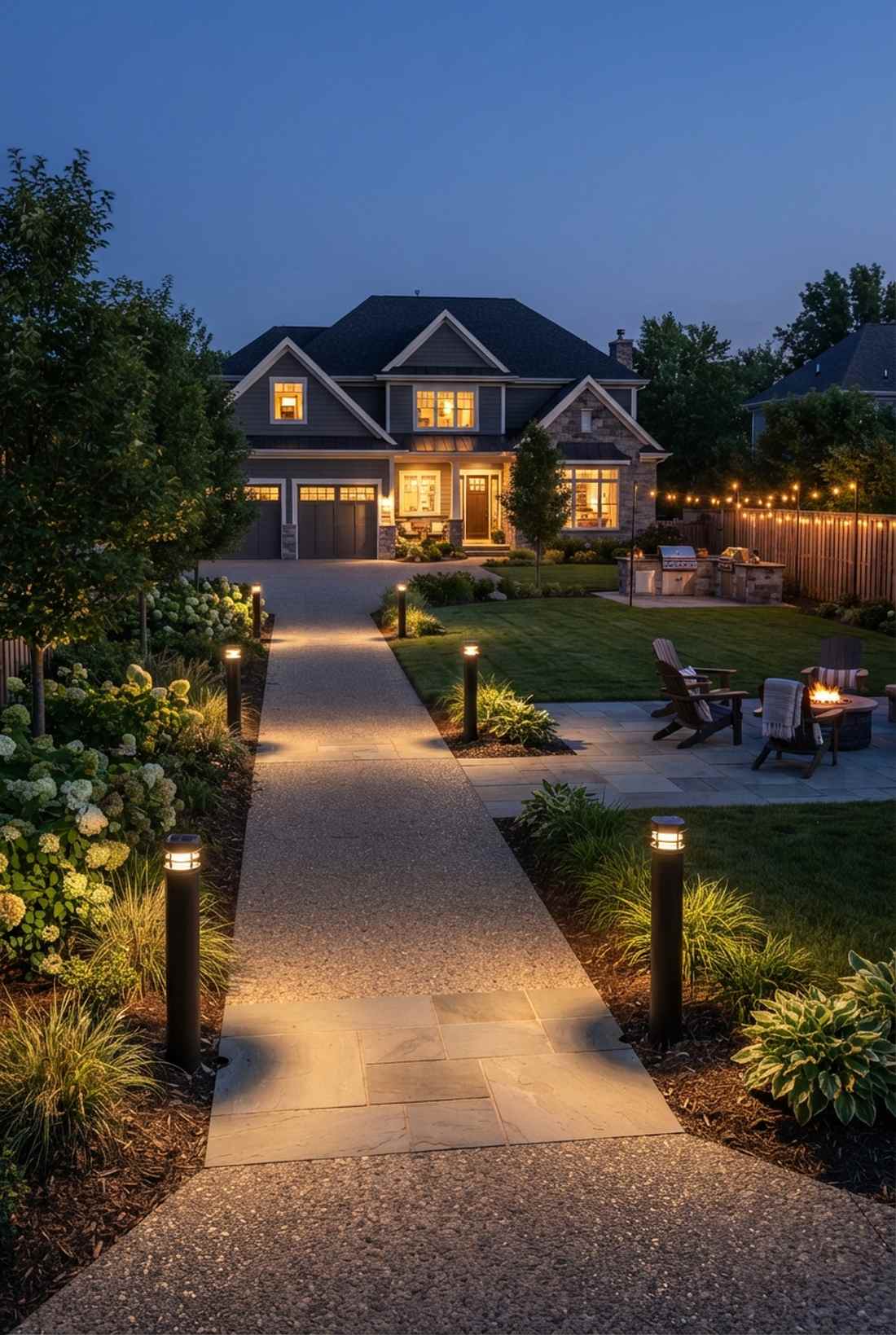 solar powered park lighting
