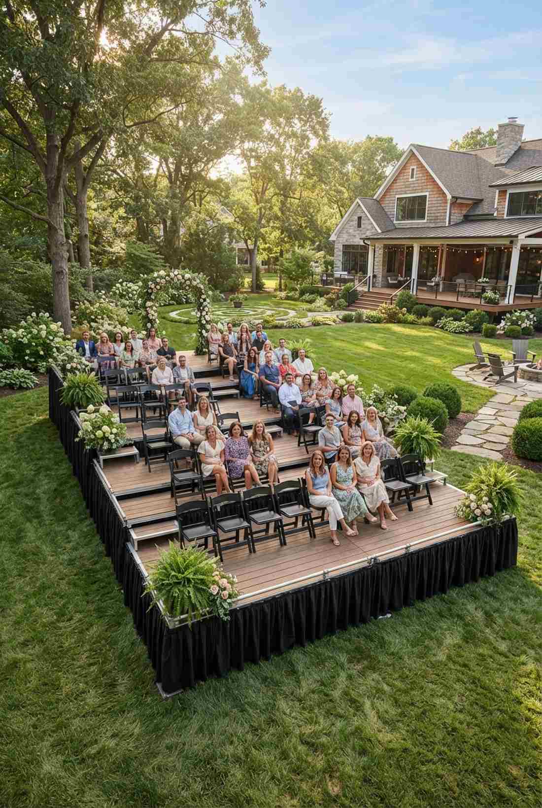 tiered stadium seating