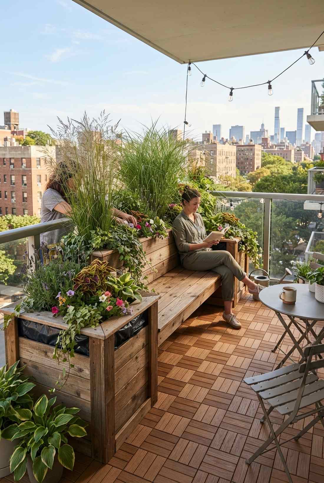 built in planter bench combo