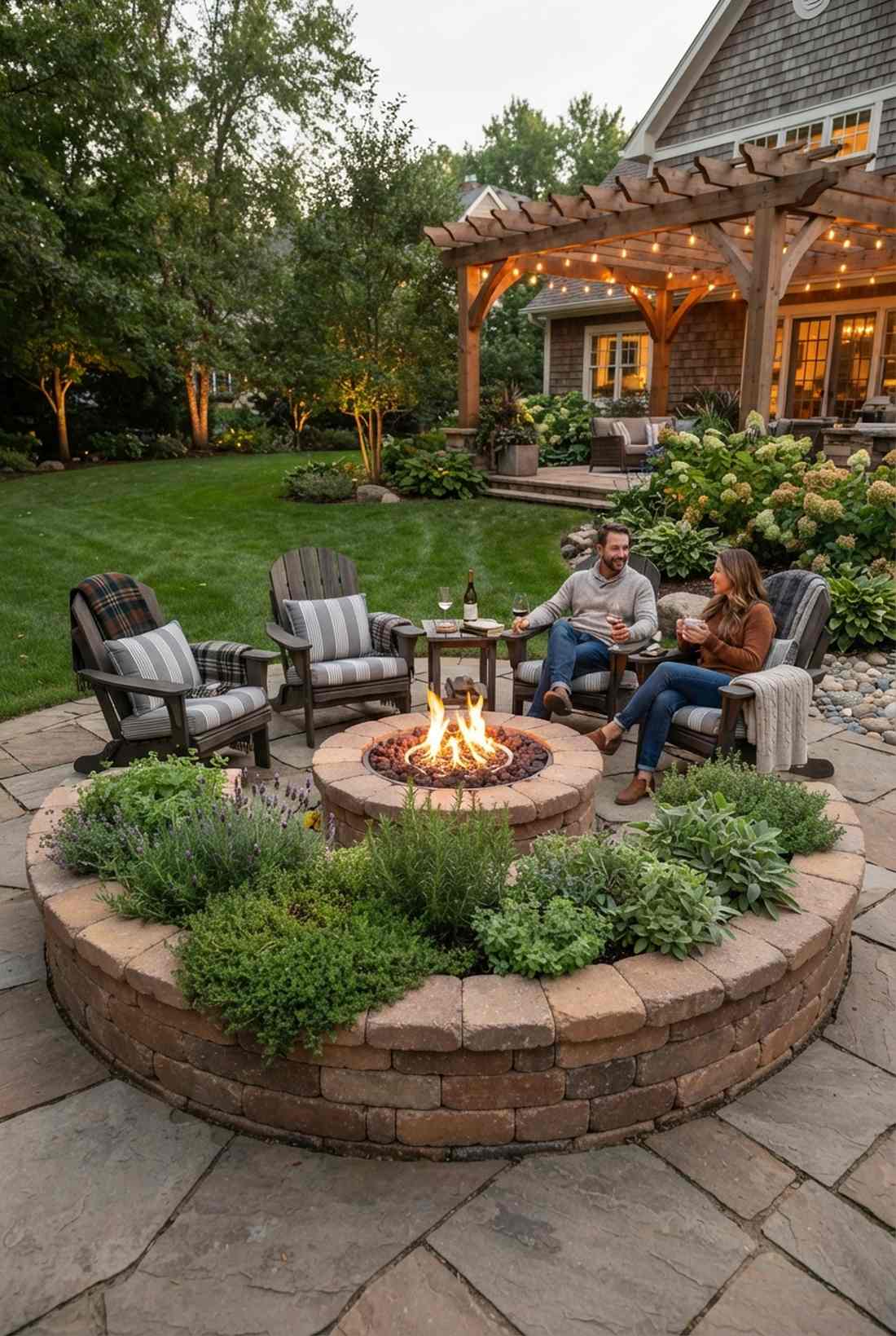 fire pit surround beds