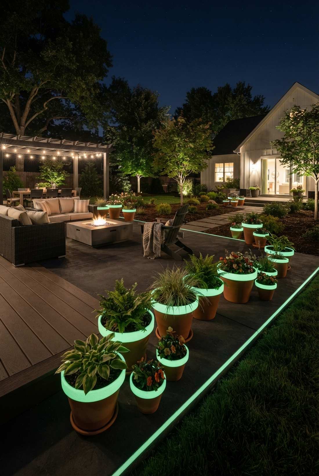 glow in the dark planter borders