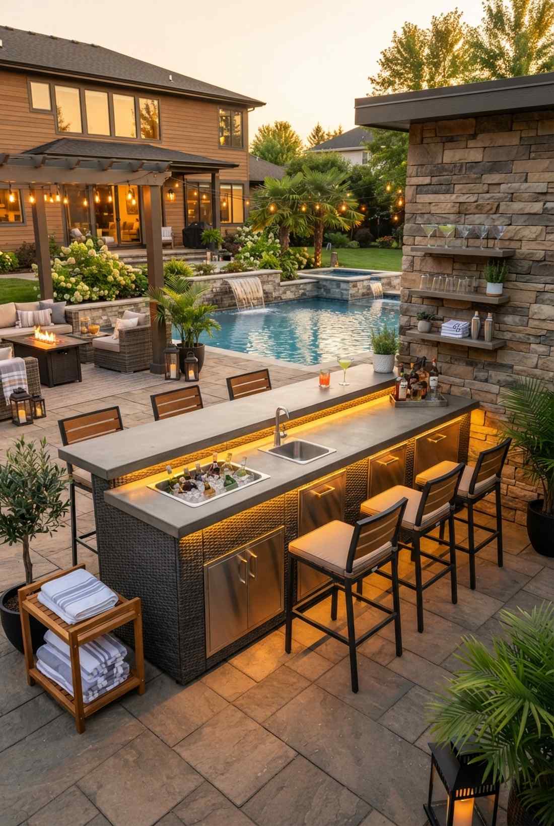 outdoor bar and serving station