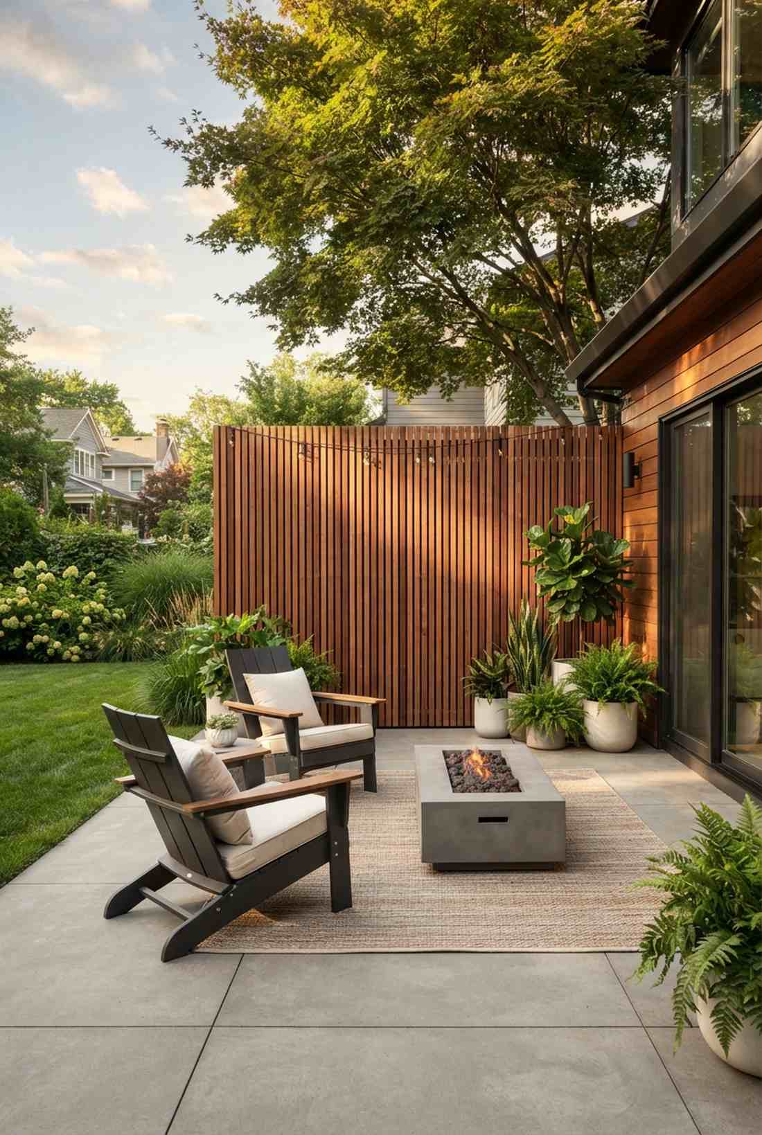 vertical slat privacy wall