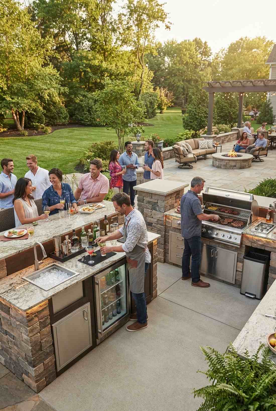 wet bar and grill combo