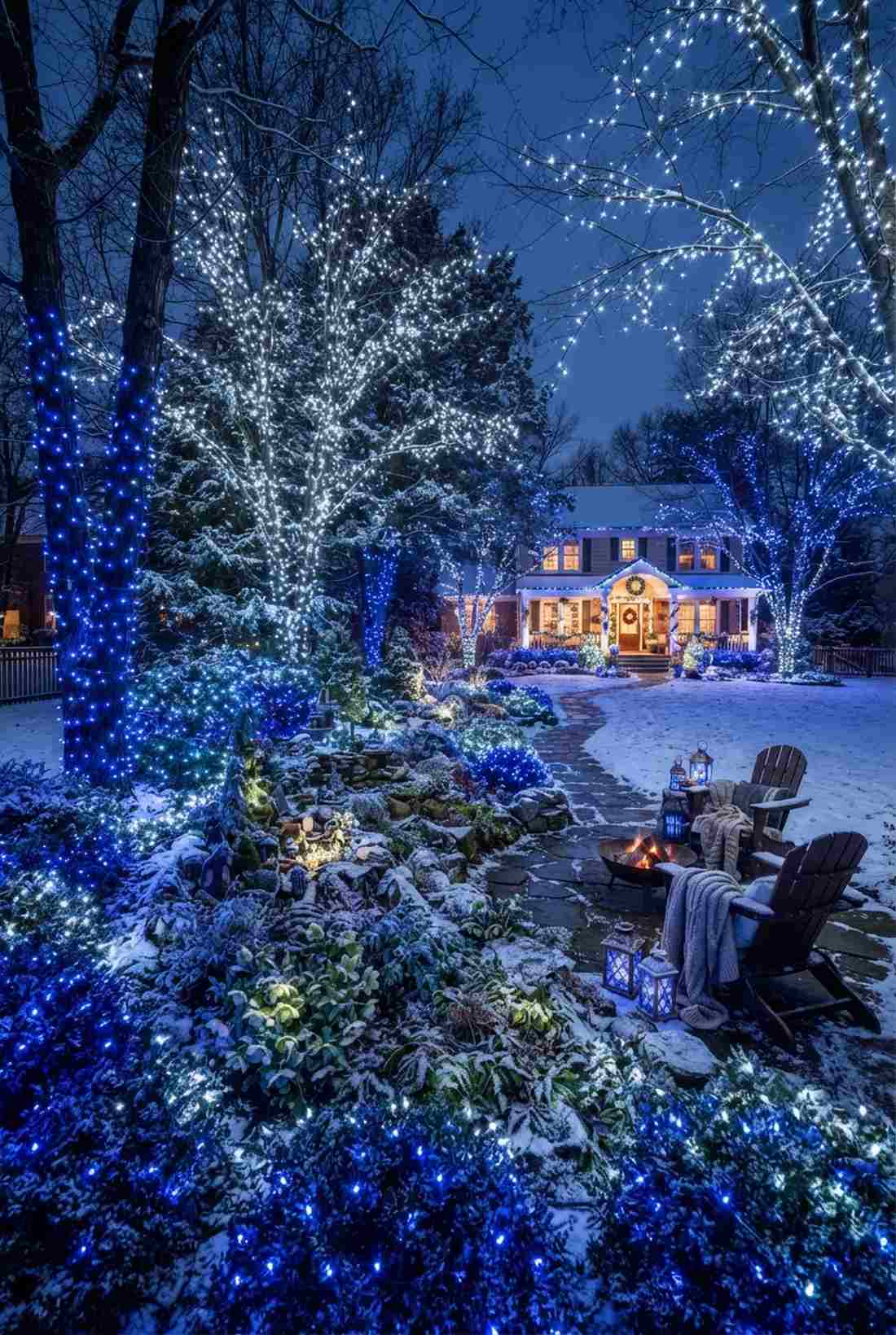 blue and white winter
