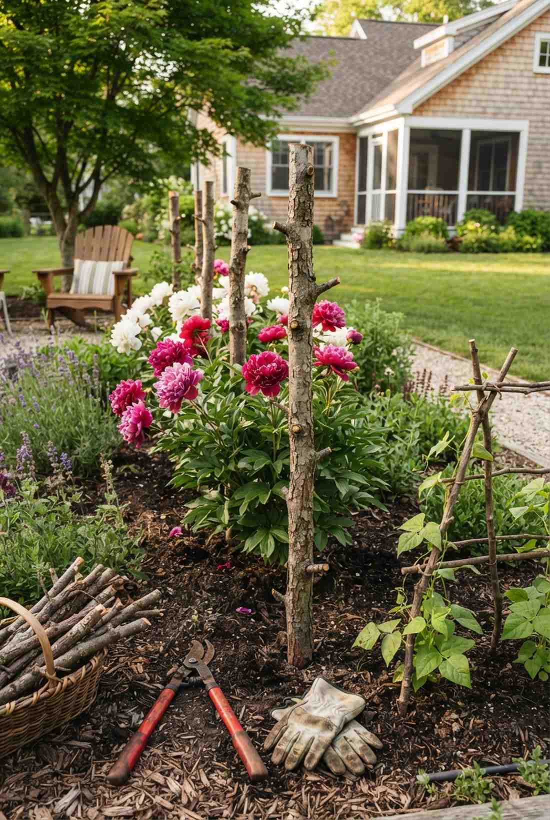 branch prunings natural stakes