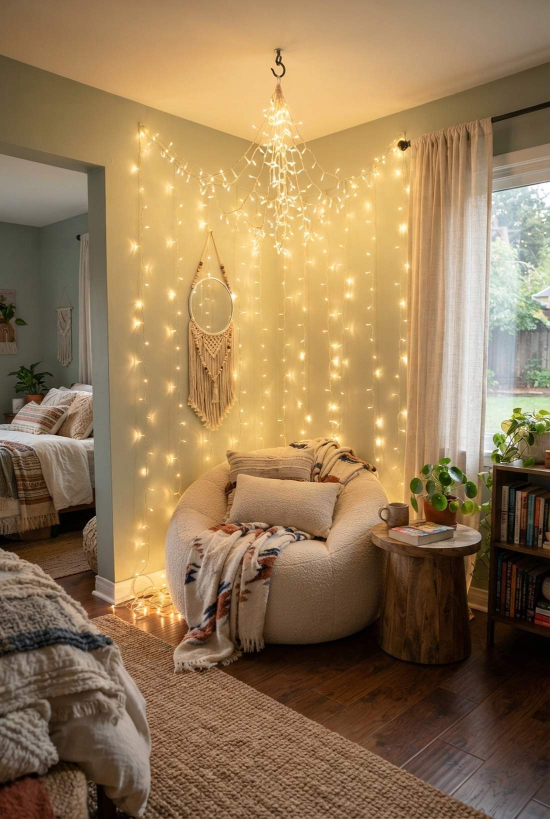 corner reading nook lighting