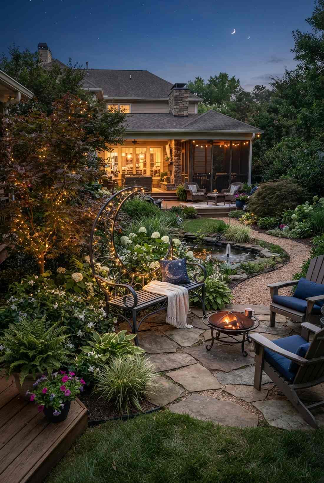 crescent moon bench