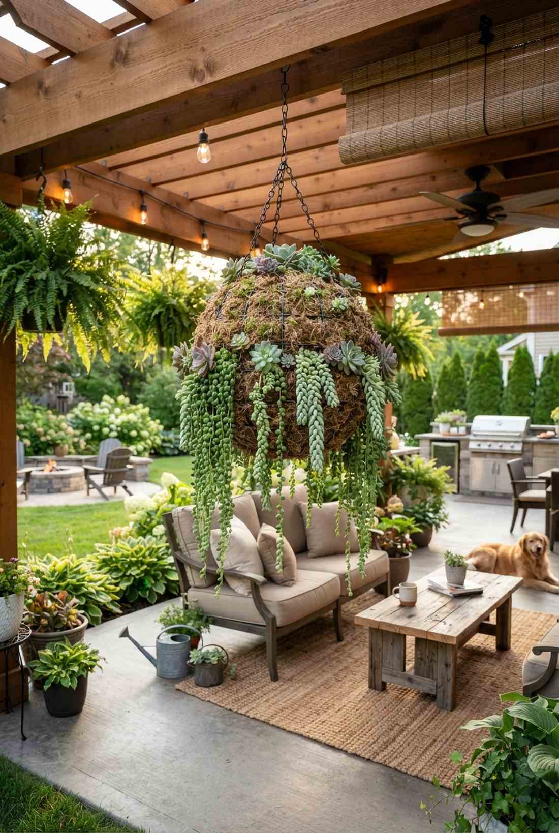 hanging succulent sphere