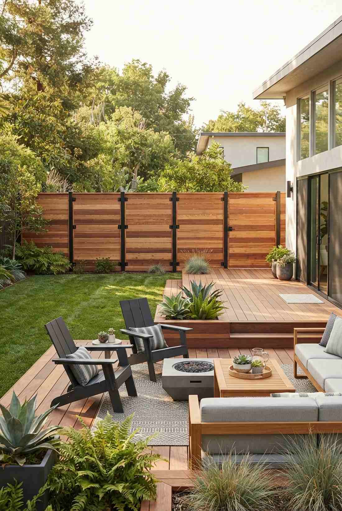 horizontal board privacy fence