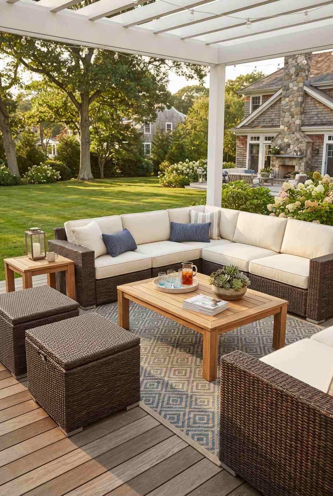 outdoor living room with sectional