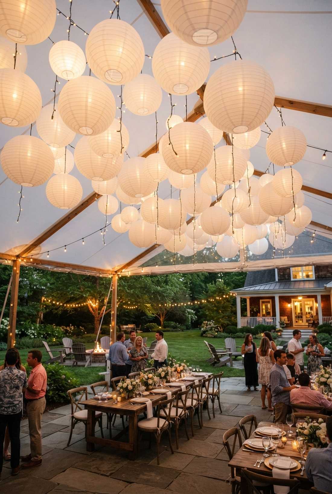 paper lantern and light clusters