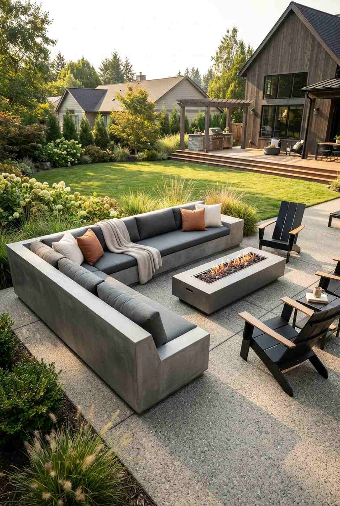 poured concrete bench monoliths