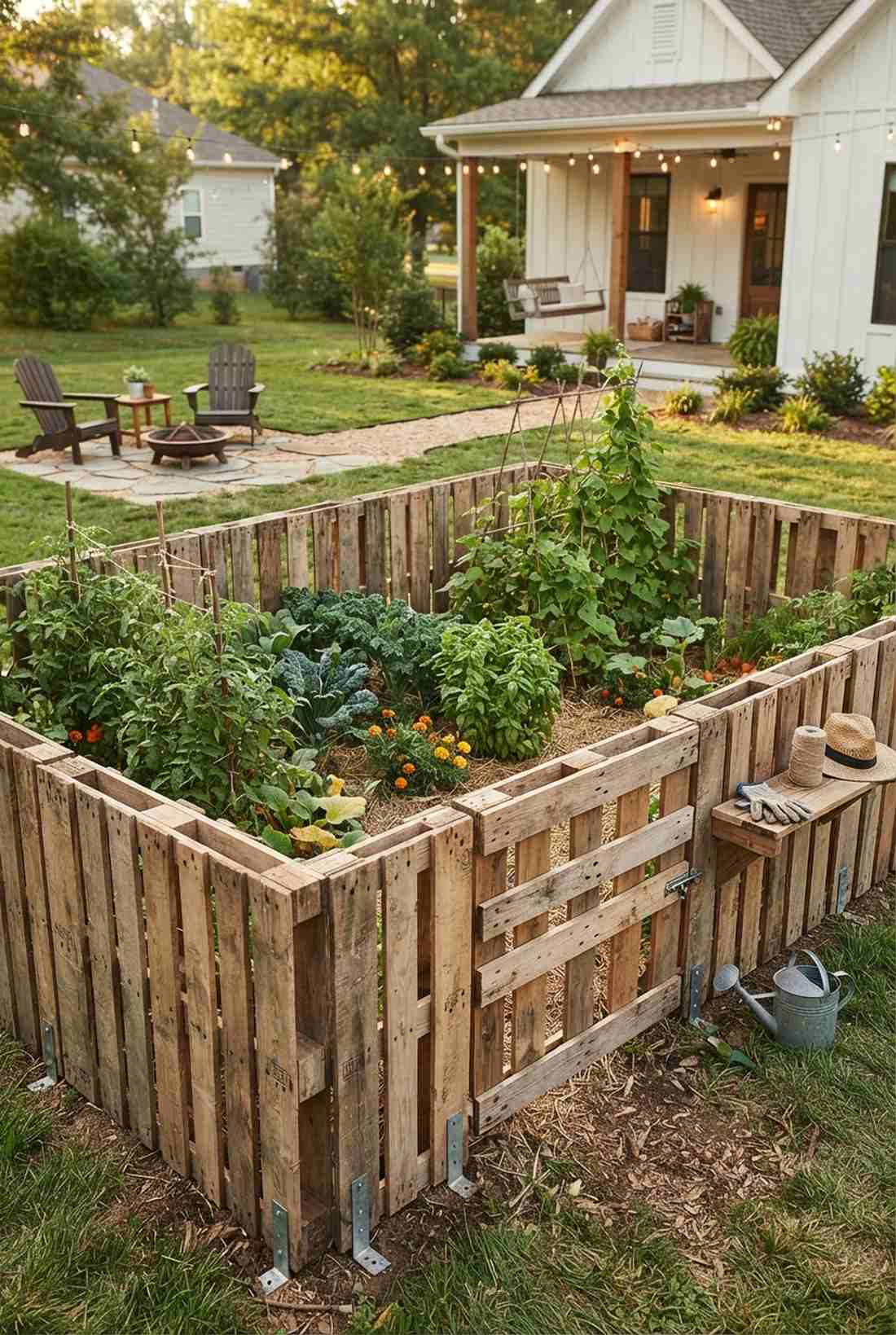 reclaimed pallet fence