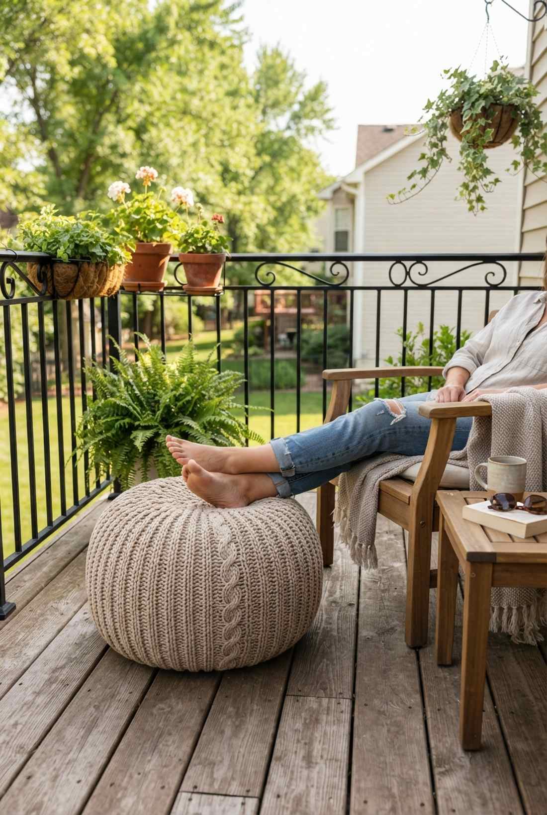 weather resistant poufs