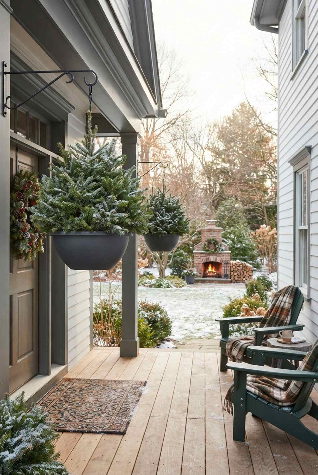 winter evergreen displays