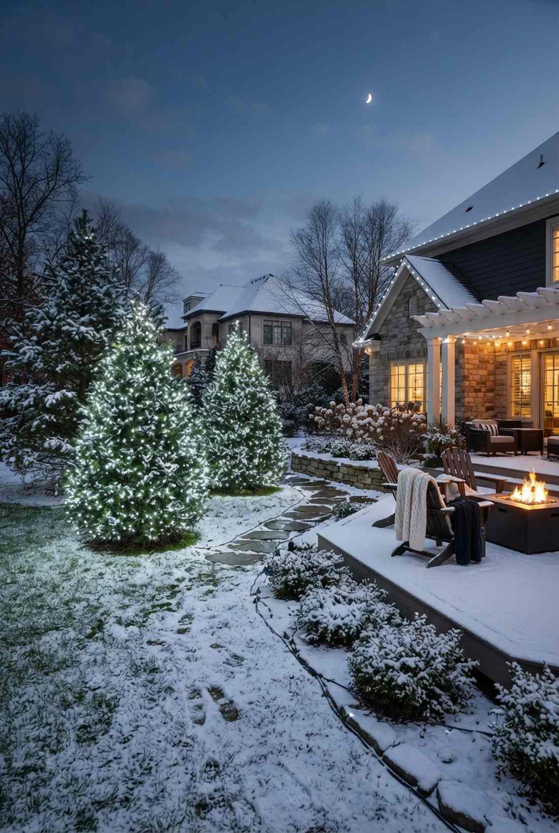 winter evergreen focus
