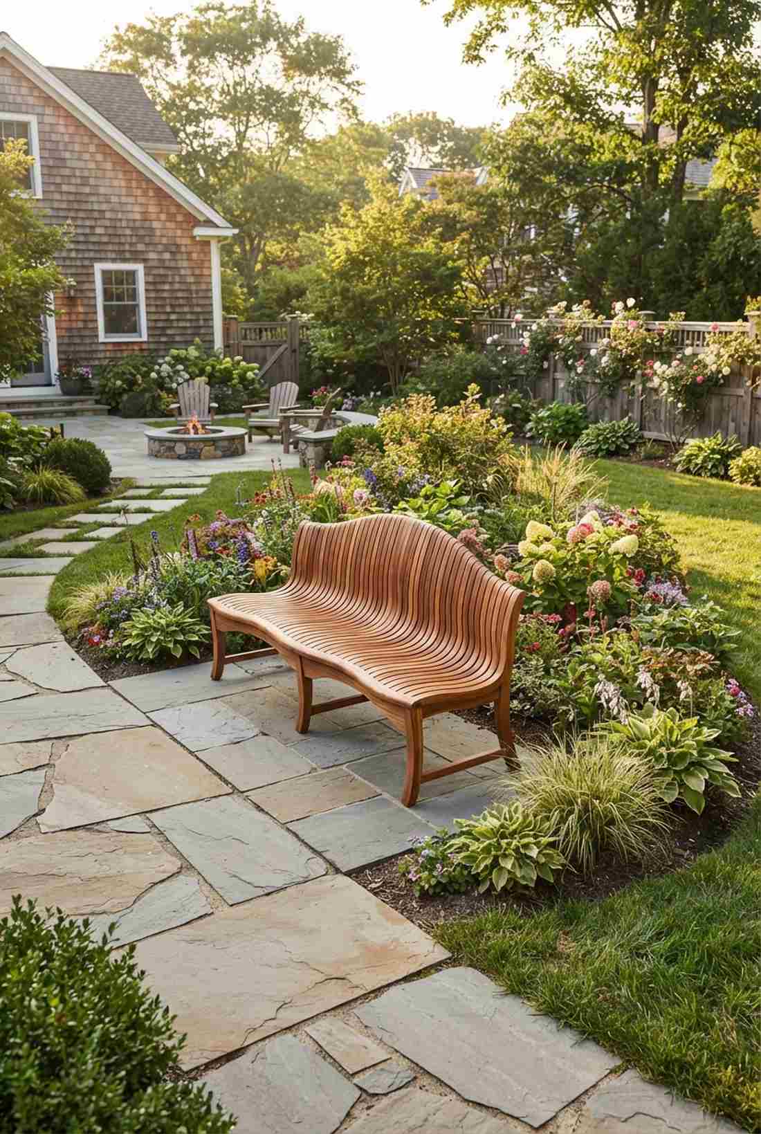 curved comfort bench