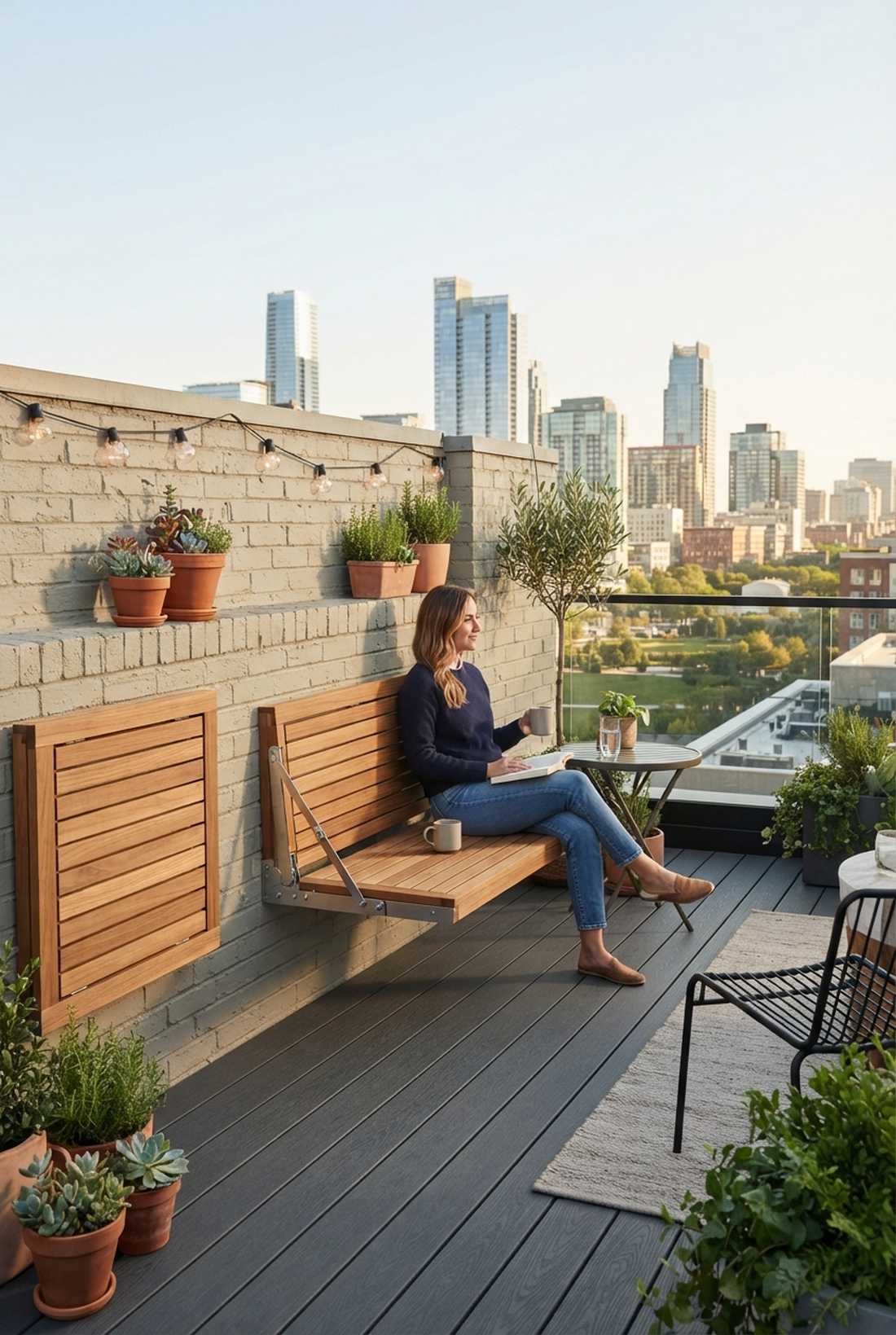 fold down wall bench