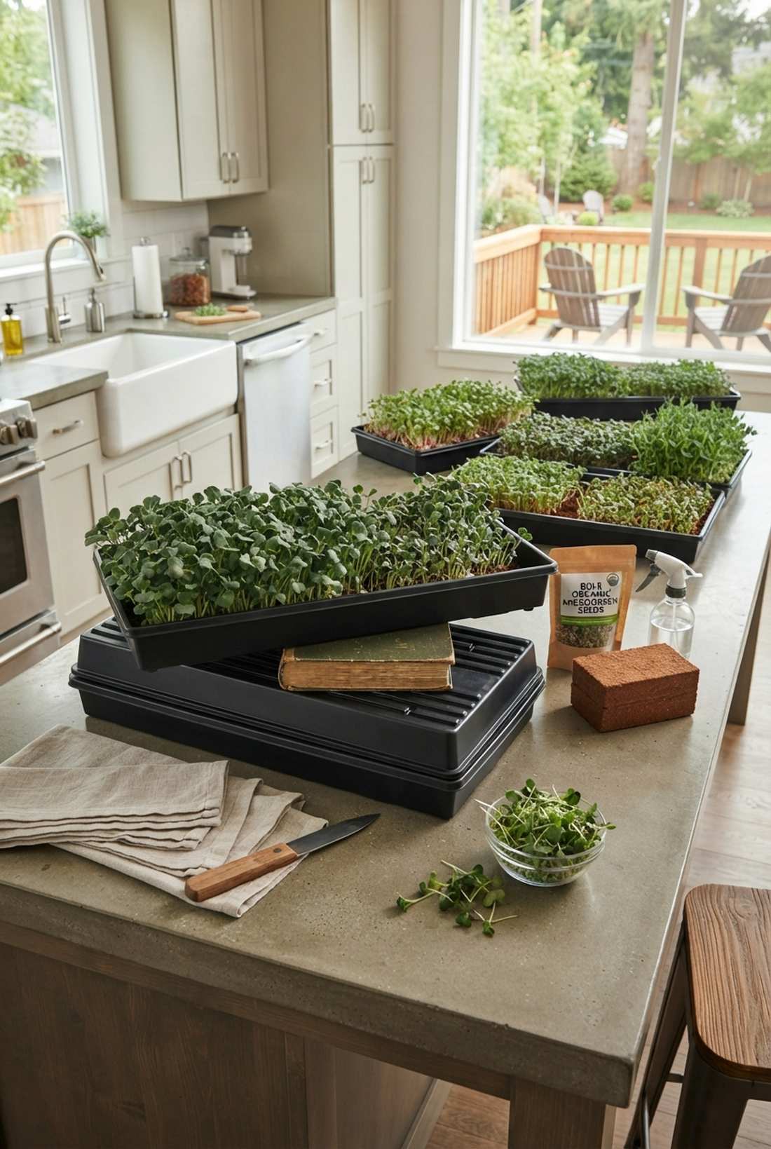 microgreens production trays