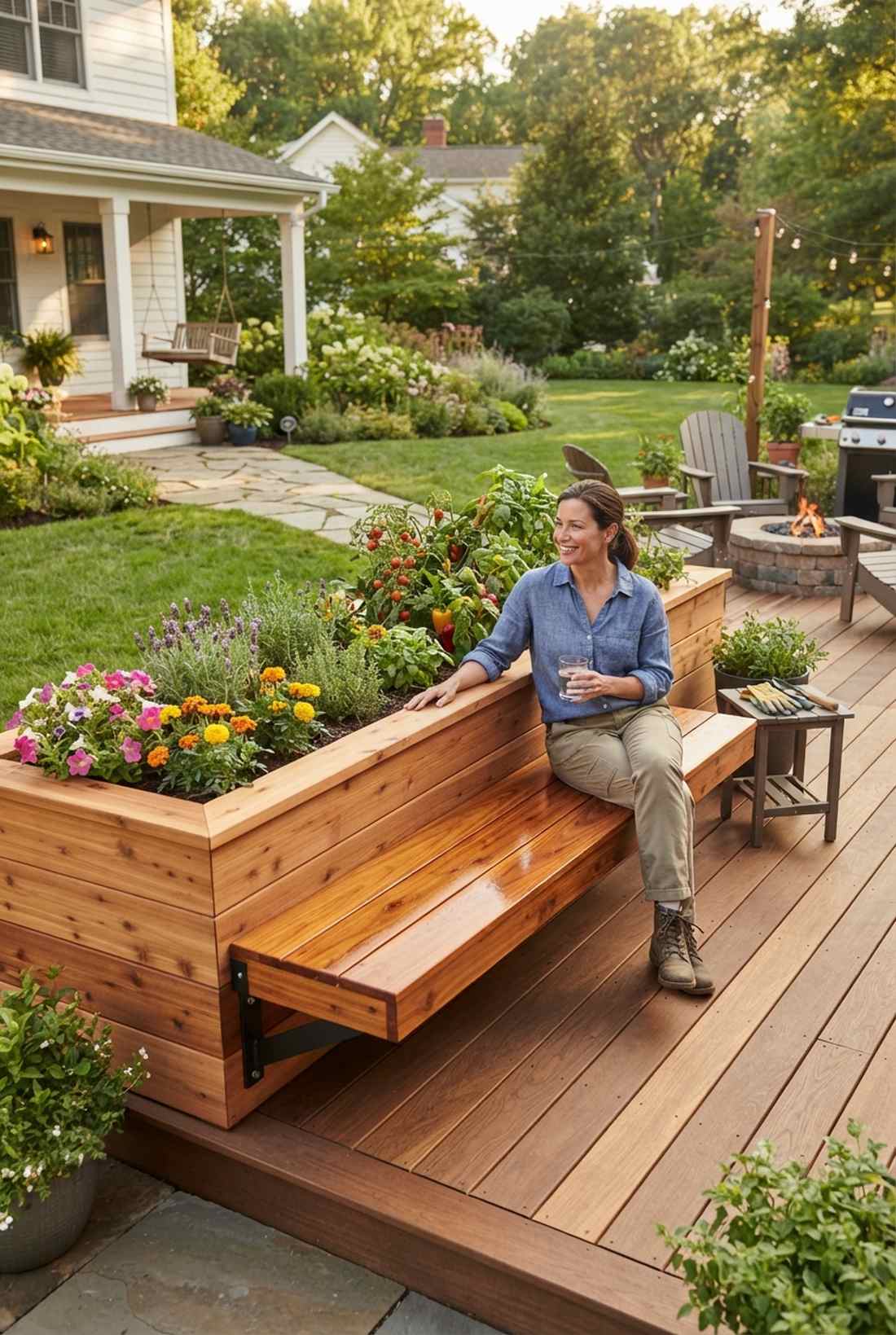 bench integrated bed