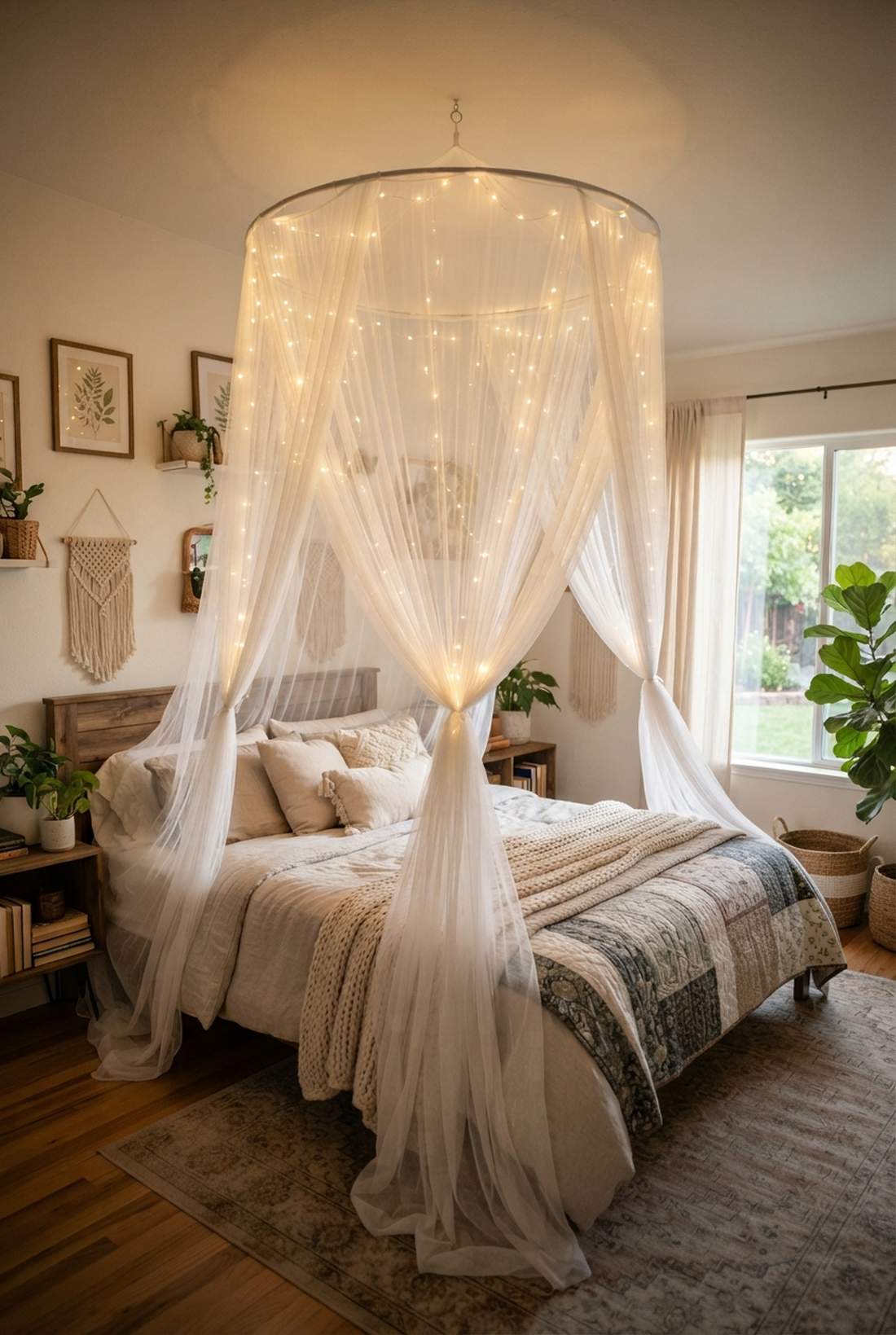 canopy bed draping