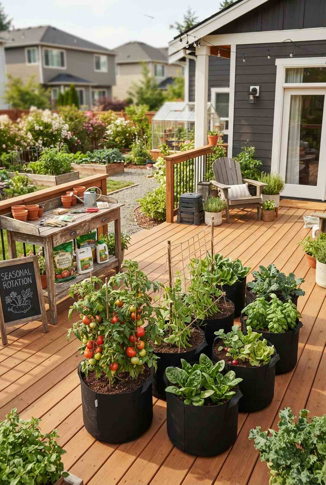 containerized seasonal vegetables