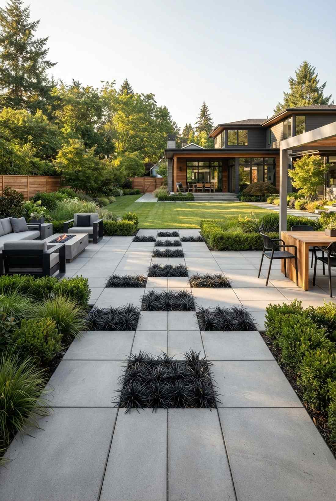geometric hardscape grid